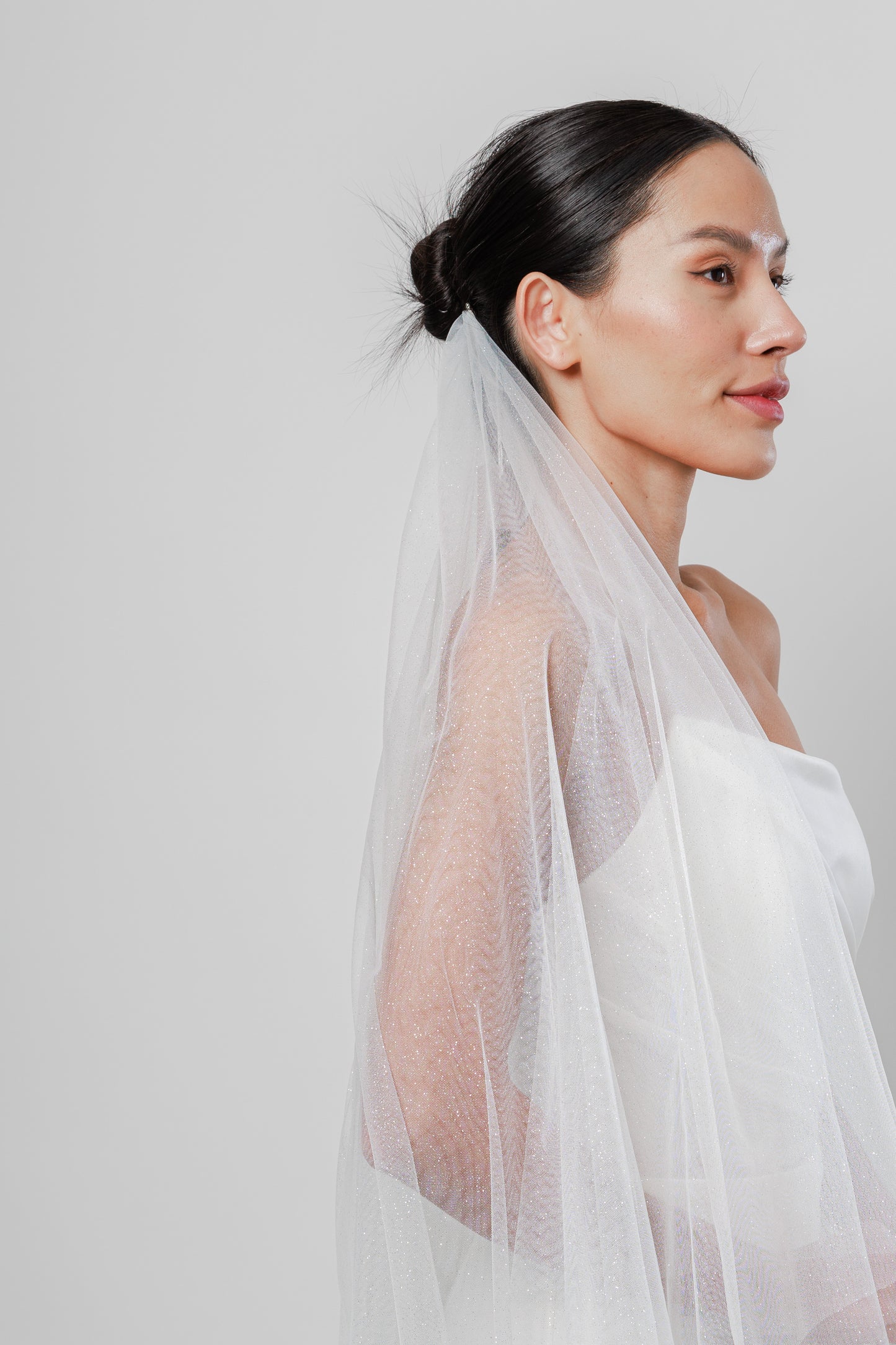 STELLA I Two-Tier Sparkly Veil (dust sparkles)