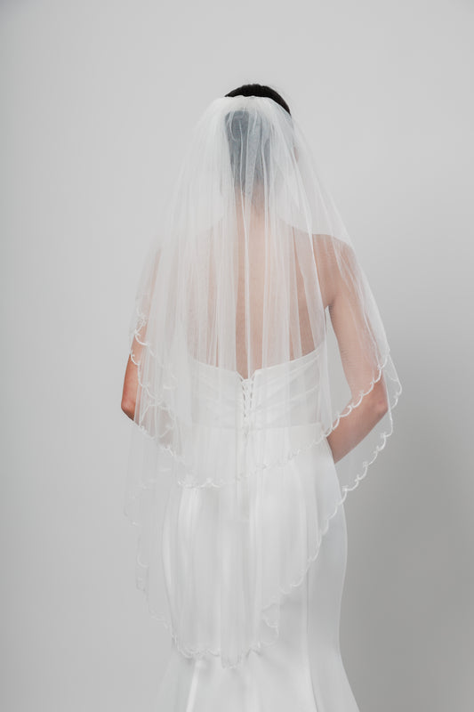 Two-Tier Veil with Embroidered Edge