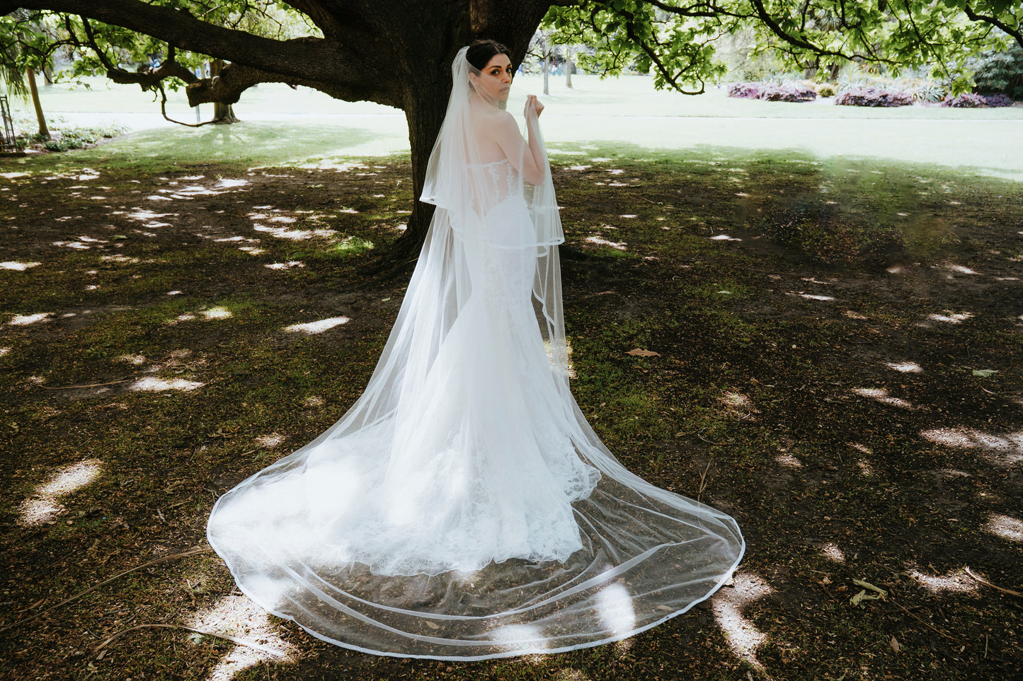 VIVIENNE | Two Tier Lace Edge Veil