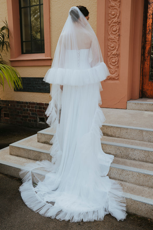HARPER I Two-Tier Ruffle Veil