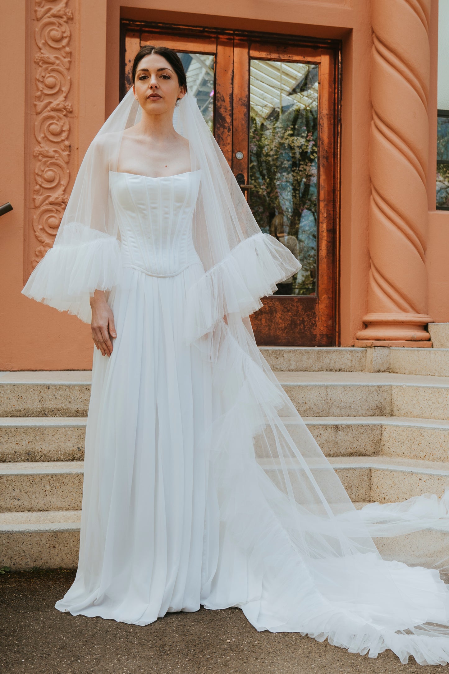 HARPER I Two-Tier Ruffle Veil