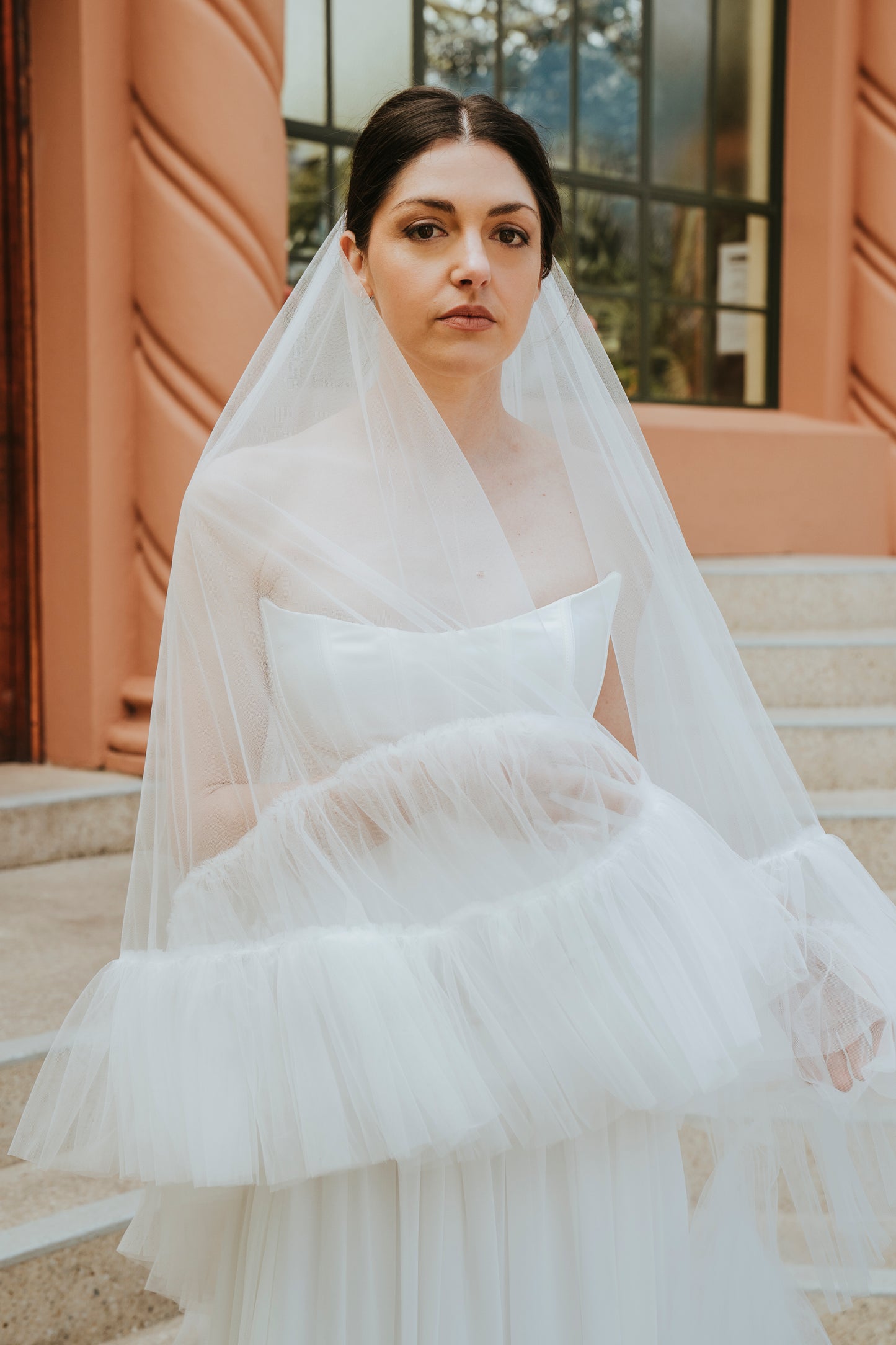 HARPER I Two-Tier Ruffle Veil