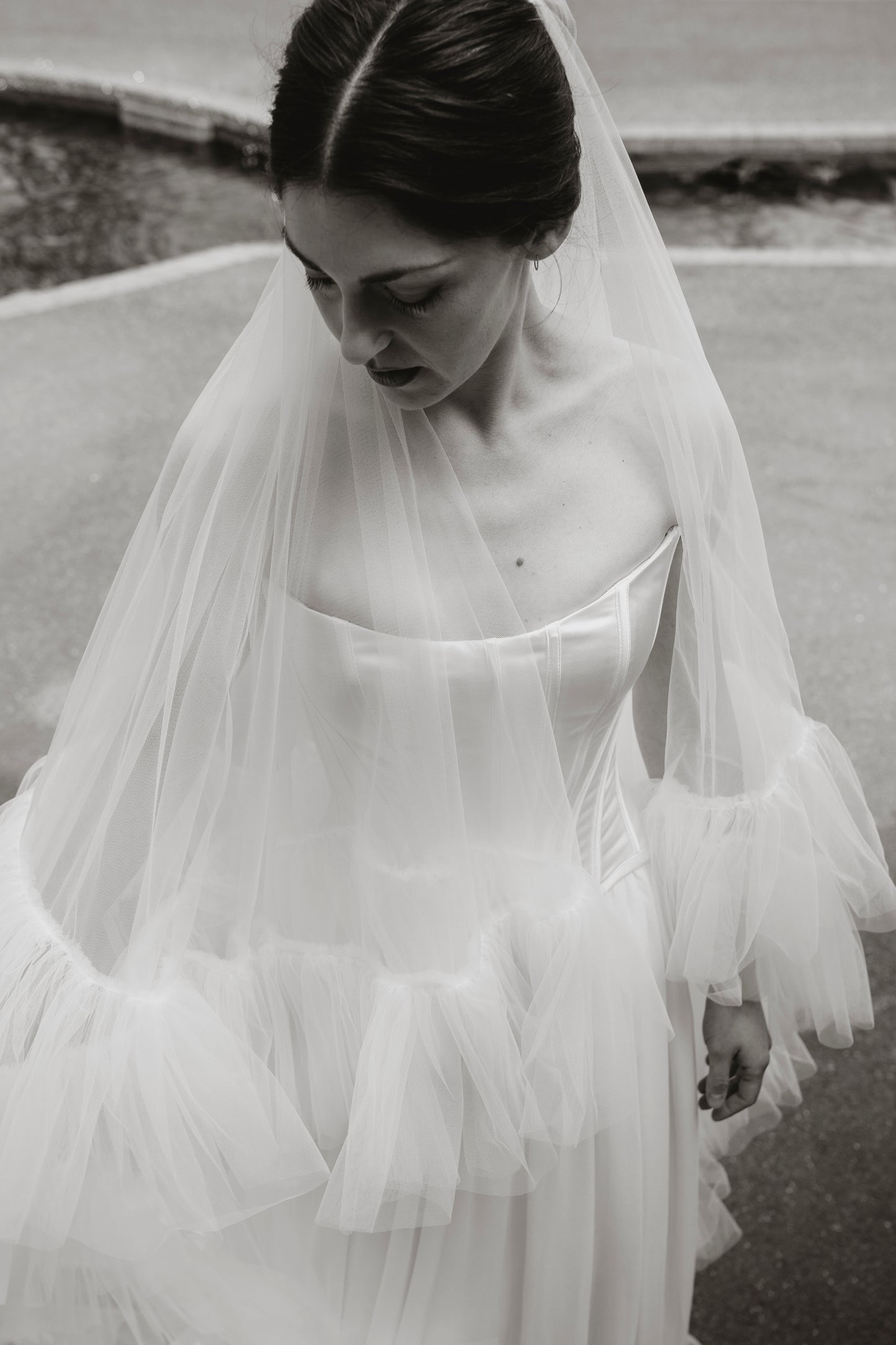 HARPER I Two-Tier Ruffle Veil