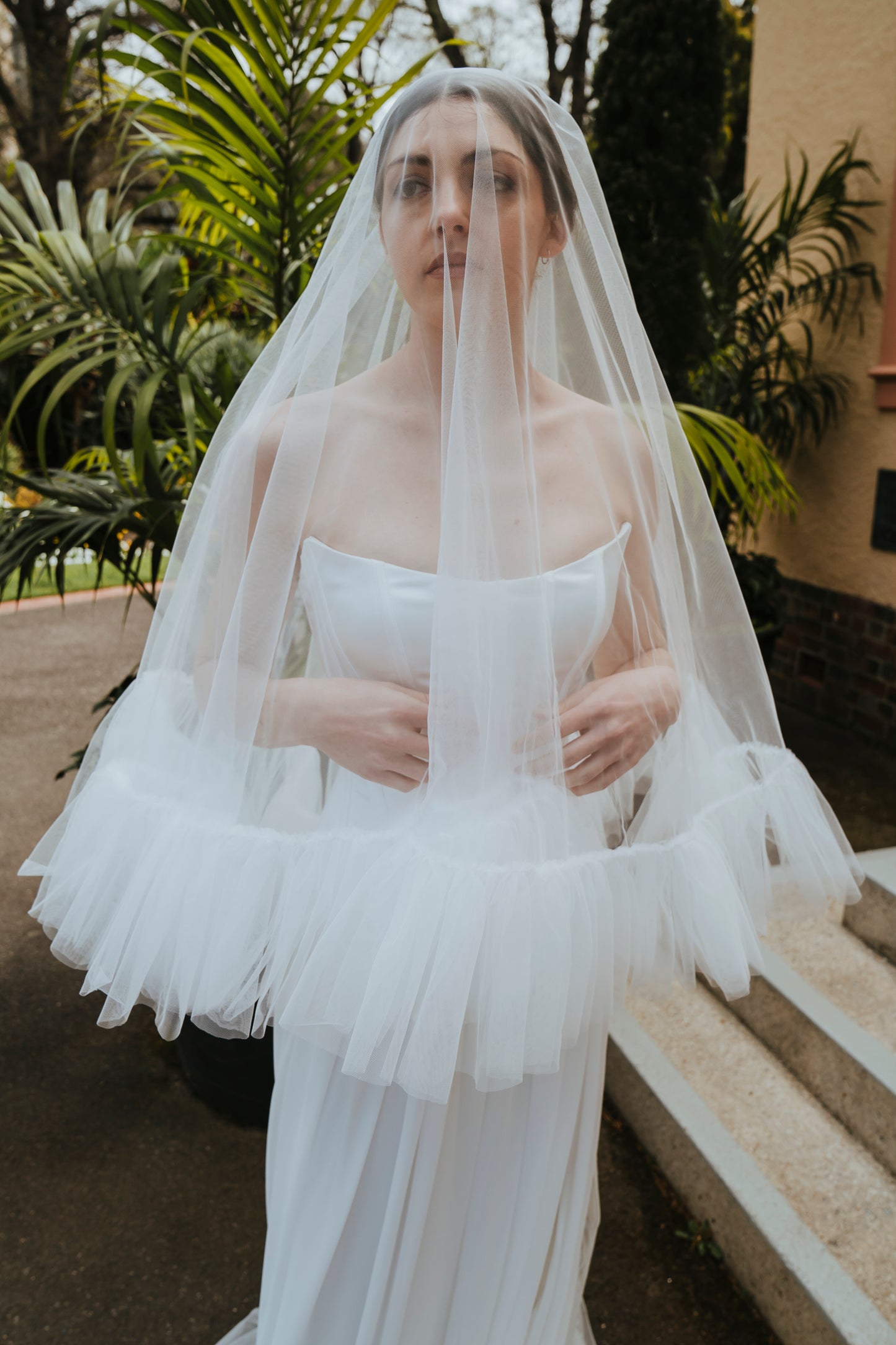 HARPER I Two-Tier Ruffle Veil